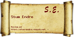 Stum Endre névjegykártya